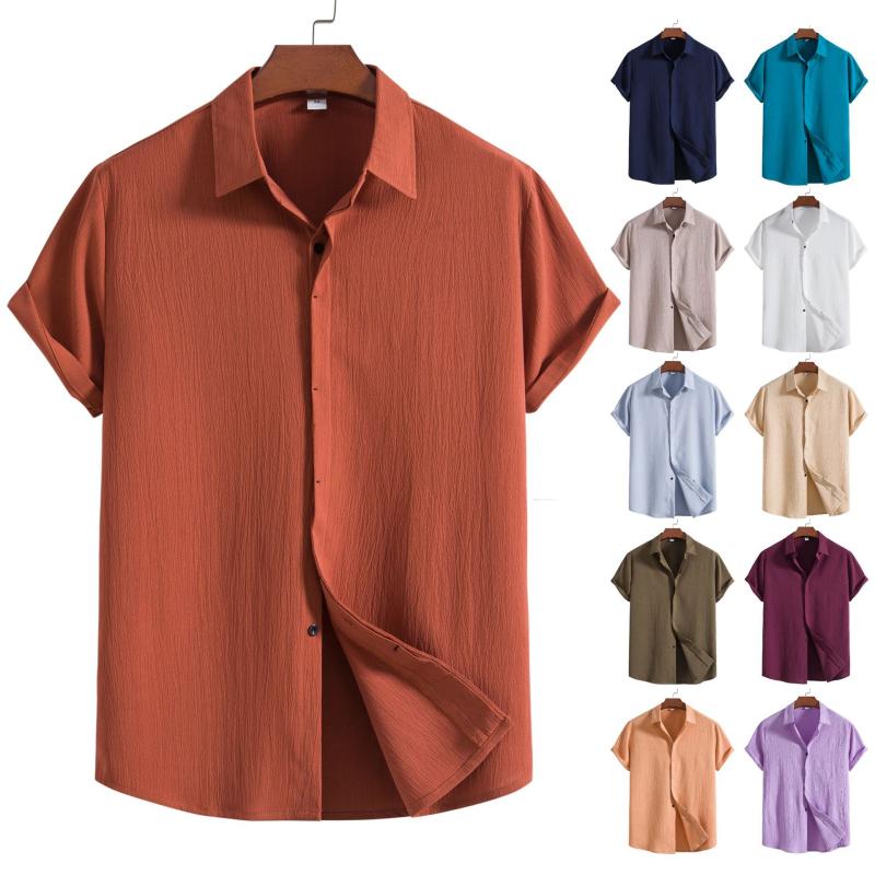 Shirts | Guys  Button Through Solid Shirt Clothing Guys